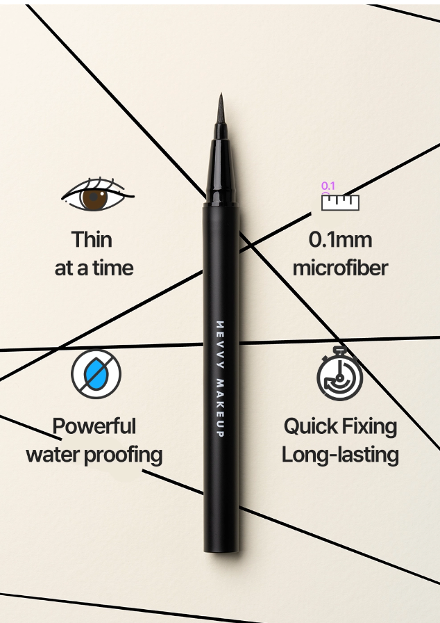 Hevvy Makeup Define Eyes Pen Liner (Long Black)